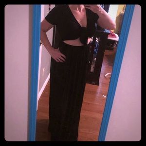 NWT Black Maxi with Cut Out